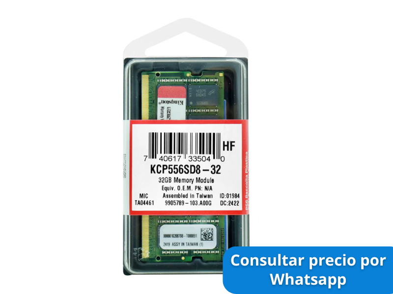 MEMORIA RAM KINGSTON DDR5 32GB 5600MTS  SODIMM KCP556SD8-32